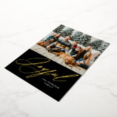 Carte De Vœux En Aluminium Joyeux Elegant Personnalisé Gold Black Photo (Rotation)