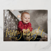 Carte De Vœux En Aluminium Joyeux et brillant (Recto)