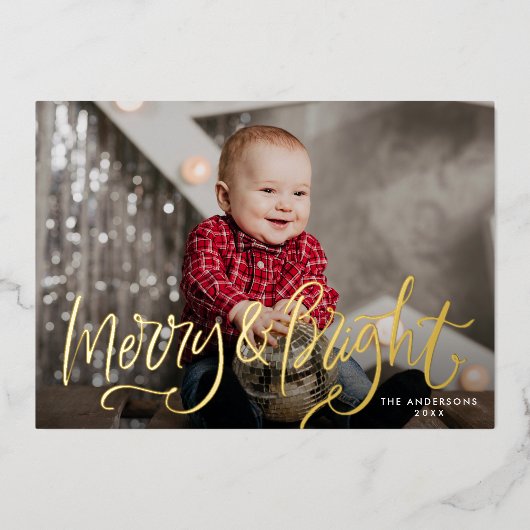 Carte De Vœux En Aluminium Joyeux et brillant (Recto)