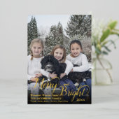 Carte De Vœux En Aluminium Joyeux et brillant cadre complet Calligraphie supe (Debout devant)