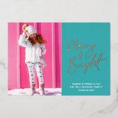 Carte De Vœux En Aluminium Joyeux et brillant photo (Recto)