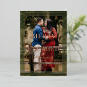 Carte De Vœux En Aluminium Joyeux et engagé Fiançailles photo à cadre minimal (Debout devant)