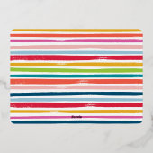 Carte De Vœux En Aluminium JOYEUX et LUMINEUX PHOTO famille moderne colorée (Verso)