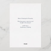 Carte De Vœux En Aluminium Joyeux et Lumineux Simple Photo Bleu Poussiéreux (Verso)