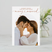 Carte De Vœux En Aluminium Joyeux et Marié Cardiaque Script Photo de Noël (Debout devant)