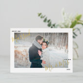 Carte De Vœux En Aluminium Joyeux et marié hiver Fir Cone photo Mariage (Debout devant)