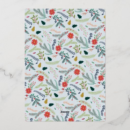 Carte De Vœux En Aluminium Joyeux Foliage | Photo de Noël (Verso)