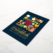 Carte De Vœux En Aluminium Joyeux Hanoukka / Chanukah Juif Salutation Foil (Rotation)