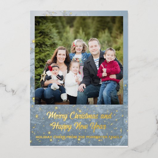 Carte De Vœux En Aluminium Joyeux hiver Famille de Noël Photo (Recto)
