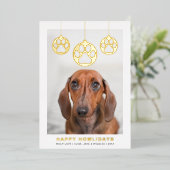 Carte De Vœux En Aluminium Joyeux Howlidays Moderne Simple Photo de Chien (Debout devant)