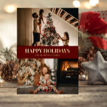 Carte De Vœux En Aluminium Joyeux Jours d'or Rouge moderne Photo<br><div class="desc">Joyeux Jours d'or Rouge moderne Photo Real Foil Carte Vacances. Envoyez des voeux de vacances avec des photos à vos proches avec cette carte de vacances Foil moderne et festive. Tous les textes sont pré-arrangés pour que vous personnalisiez facilement et rapidement avec vos propres détails. Joyeuses fêtes !</div>