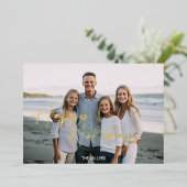 Carte De Vœux En Aluminium Joyeux Joyeux Jours Script Minimal 1 Photo (Debout devant)