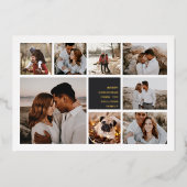 Carte De Vœux En Aluminium Joyeux moderne | Christmas Photo Collage (Recto)