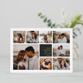 Carte De Vœux En Aluminium Joyeux moderne | Christmas Photo Collage (Debout devant)