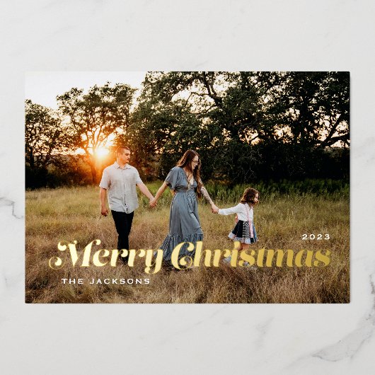 Carte De Vœux En Aluminium Joyeux Noël (Recto)