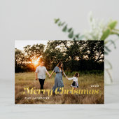 Carte De Vœux En Aluminium Joyeux Noël (Debout devant)