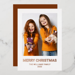 Carte De Vœux En Aluminium Joyeux Noël 1 Photo Réaliste