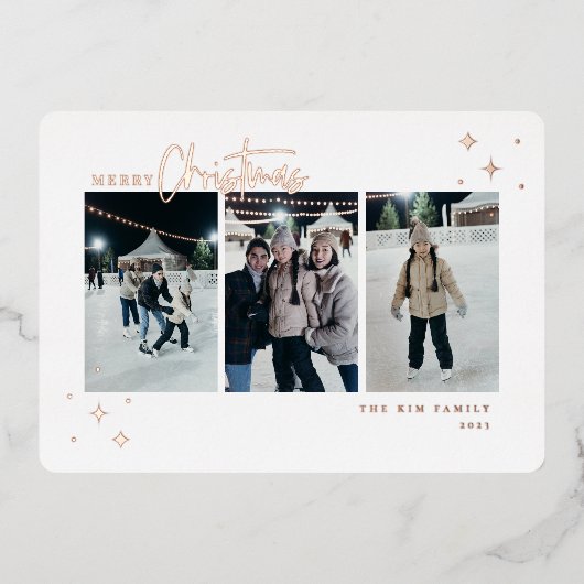 Carte De Vœux En Aluminium Joyeux Noël 3 Photo (Recto)