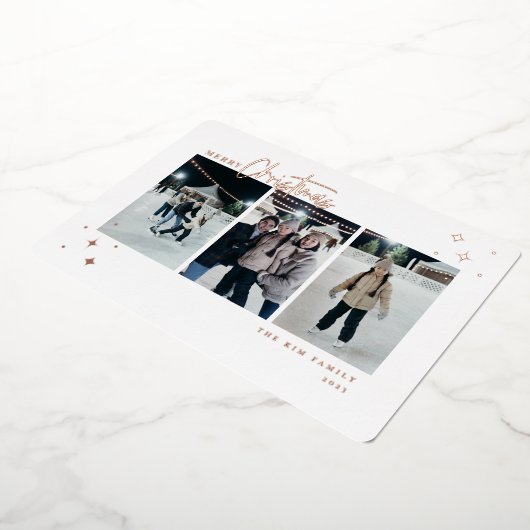 Carte De Vœux En Aluminium Joyeux Noël 3 Photo (Rotation)