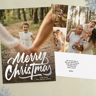 Carte De Vœux En Aluminium Joyeux Noël 4 Collage de photos de famille