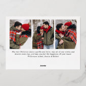 Carte De Vœux En Aluminium Joyeux Noël 4 PHOTO Salutation Gold (Verso)