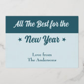 Carte De Vœux En Aluminium Joyeux Noël ajouter photo baubles étoiles bleu rée (Verso)