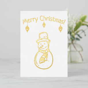 Carte De Vœux En Aluminium Joyeux Noël Arbre Noël Noël Noël Snowman