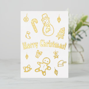 Carte De Vœux En Aluminium Joyeux Noël Arbre Noël Noël Snowman Sucre de canne