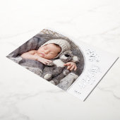 Carte De Vœux En Aluminium Joyeux Noël Argenté Script (Rotation)