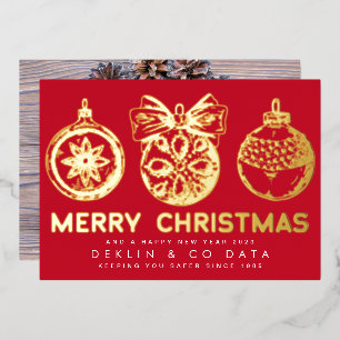 Carte De Vœux En Aluminium Joyeux Noël Bonne année d'affaires Logo photo