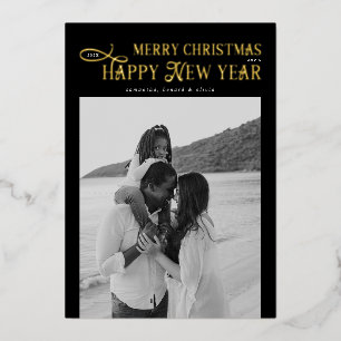 Carte De Vœux En Aluminium Joyeux Noël Bonne Année Famille 4 Photos