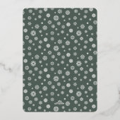 Carte De Vœux En Aluminium Joyeux Noël Cadre vert Flocon de neige Photo (Verso)