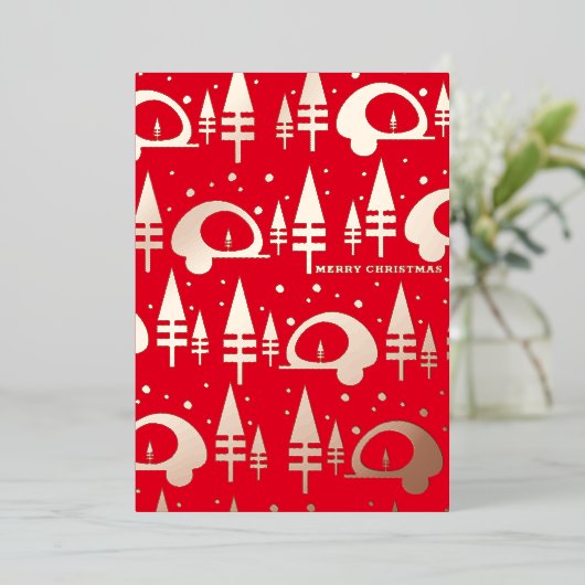 Carte De Vœux En Aluminium Joyeux Noël campeur pressé (Debout devant)