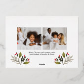 Carte De Vœux En Aluminium Joyeux Noël Charcoal Gold Élégant Script (Verso)