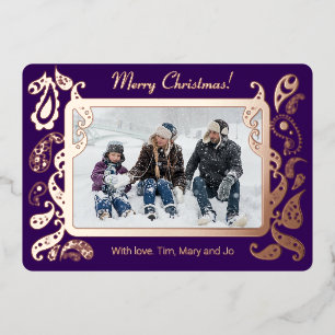 Carte De Vœux En Aluminium Joyeux Noël - Décorations d'or rose