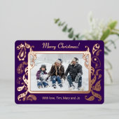 Carte De Vœux En Aluminium Joyeux Noël - Décorations d'or rose (Debout devant)