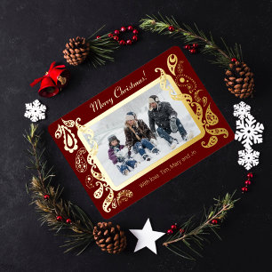 Carte De Vœux En Aluminium Joyeux Noël - décorations or rose