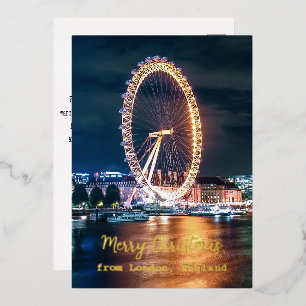 Carte De Vœux En Aluminium Joyeux Noël depuis Londres, Angleterre