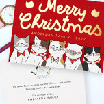 Carte De Vœux En Aluminium Joyeux Noël Drôle Mignonne Chats Caroling<br><div class="desc">Carol des chats. 'C'est la saison,  pour être miowy! miow meow meow meow meow meow! Disponible ici : http://www.zazzle.com/selectpartysupplies</div>
