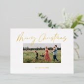 Carte De Vœux En Aluminium Joyeux Noël Écriture moderne (Debout devant)