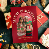 Carte De Vœux En Aluminium Joyeux Noël Élégant Arche photo