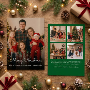 Carte De Vœux En Aluminium Joyeux Noël Élégant Écriture Blanche 5 Photo