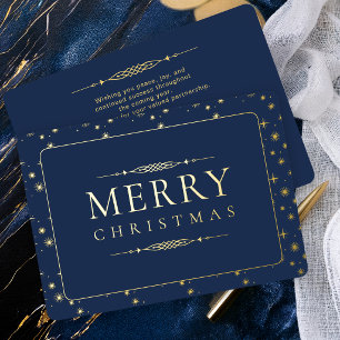 Carte De Vœux En Aluminium Joyeux Noël Élégant Entreprise Marine des Affaires