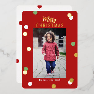 Carte De Vœux En Aluminium Joyeux Noël Élégant Mignon Photo Personnalisée Fe