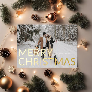 Carte De Vœux En Aluminium Joyeux Noël Elégant minimaliste photo
