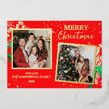 Joyeux Noël Élégant Paillettes Dorées Multi Photo