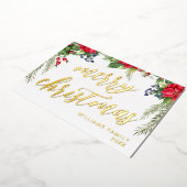 Carte De Vœux En Aluminium Joyeux Noël Elégant Script Or Folial Folio (Rotation)