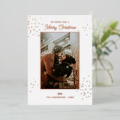 Carte De Vœux En Aluminium Joyeux Noël. Élégants pois d'hiver en or (Debout devant)