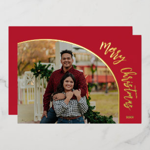 Carte De Vœux En Aluminium Joyeux Noël en or