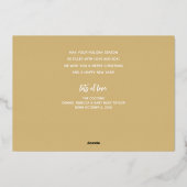 Carte De Vœux En Aluminium Joyeux Noël en or (Verso)